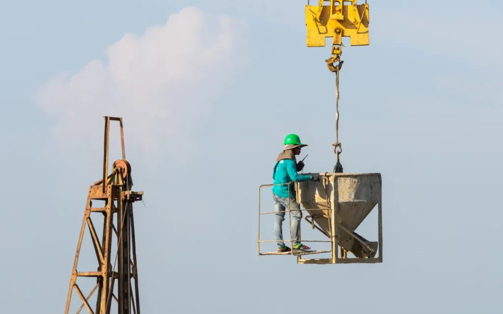 Workers Work Crane